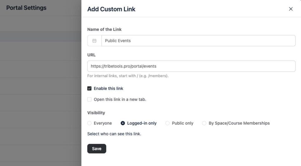 Add Custom Link