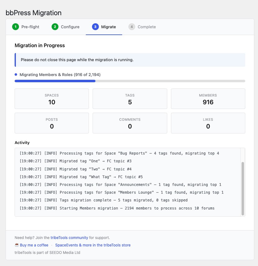 Migrate Screen